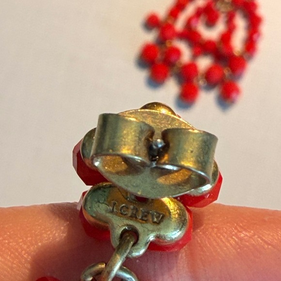 J.Crew Red Chandelier Statement Earrings - Picture 2 of 4